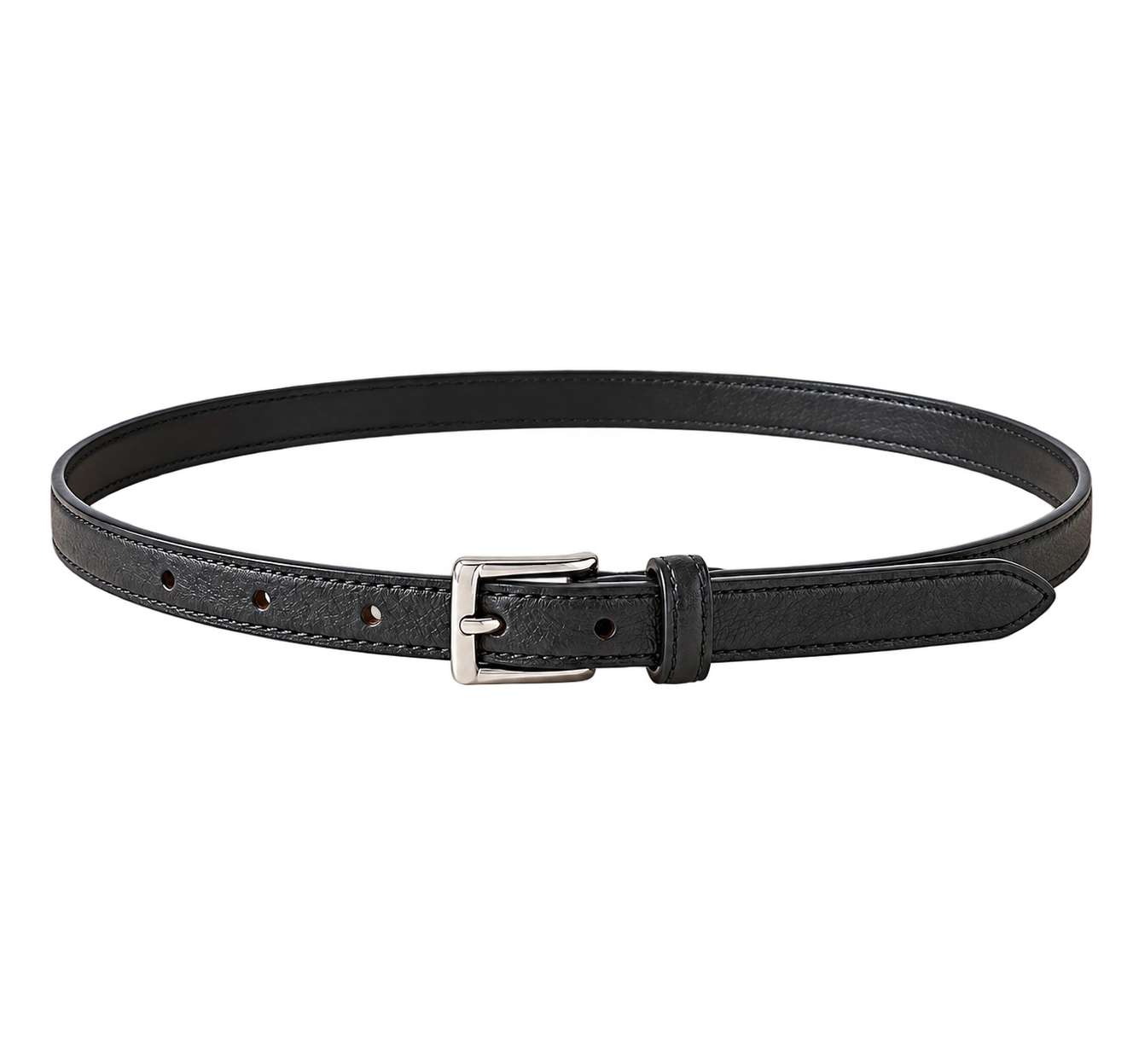 Slim leather belt