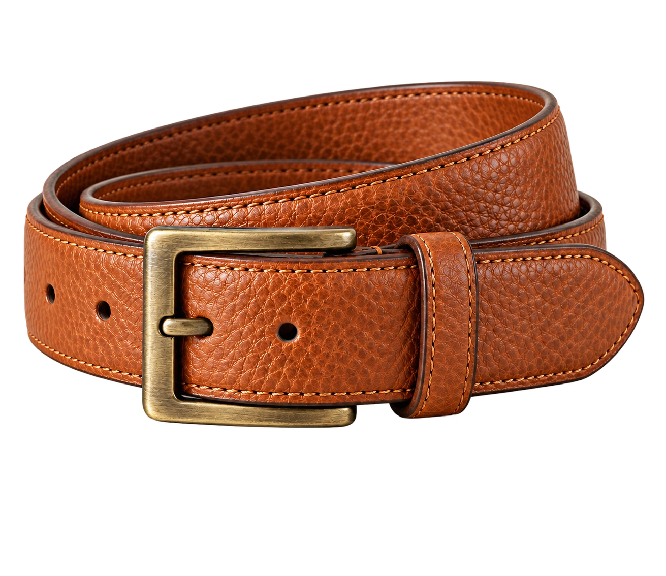 Textured leather belt